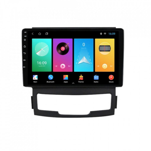 Navigatie dedicata cu Android Ssangyong Korando 2010 - 2013, 2GB RAM, Radio GPS Dual Zone, Display HD IPS 9" Touchscreen, Internet Wi-Fi, Bluetooth, MirrorLink, USB, Waze