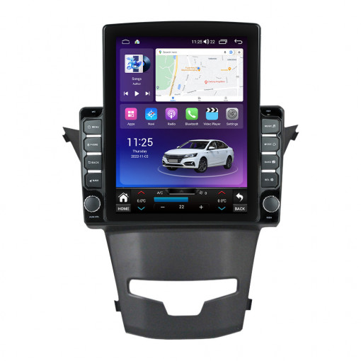 Navigatie dedicata cu Android Ssangyong Korando 2013 - 2019, 4GB RAM, Radio GPS Dual Zone, Touchscreen IPS 9.7" HD tip Tesla, Internet Wi-Fi si slot SIM 4G, Bluetooth, MirrorLink, USB, Waze