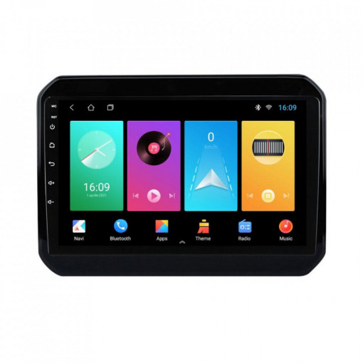 Navigatie dedicata cu Android Suzuki Ignis III dupa 2016, 2GB RAM, Radio GPS Dual Zone, Display HD 9" Touchscreen, Internet Wi-Fi, Bluetooth, MirrorLink, USB, Waze