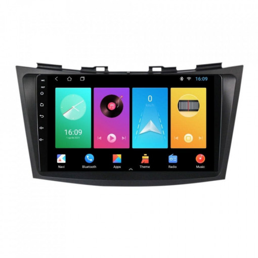 Navigatie dedicata cu Android Suzuki Swift IV 2010 - 2017, 2GB RAM, Radio GPS Dual Zone, Display HD 9" Touchscreen, Internet Wi-Fi, Bluetooth, MirrorLink, USB, Waze
