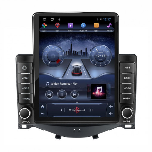 Navigatie dedicata cu Android Toyota Aygo 2014 - 2022, 2GB RAM, Radio GPS Dual Zone, Touchscreen IPS 9.7" HD tip Tesla, Internet Wi-Fi, Bluetooth, MirrorLink, USB