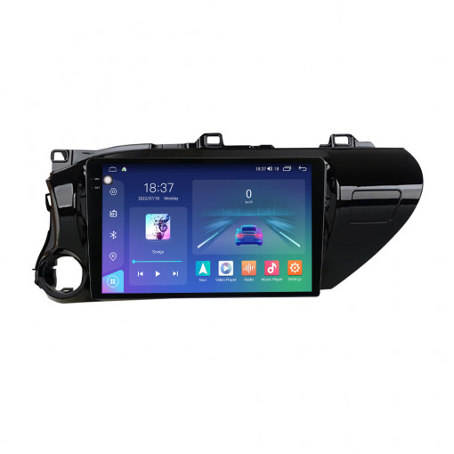 Navigatie dedicata cu Android Toyota Hilux VIII dupa 2015, 4GB RAM, Radio GPS Dual Zone, Display 2K QLED 10.36" Touchscreen, Internet Wi-Fi si slot SIM 4G, Bluetooth, MirrorLink, USB, Waze