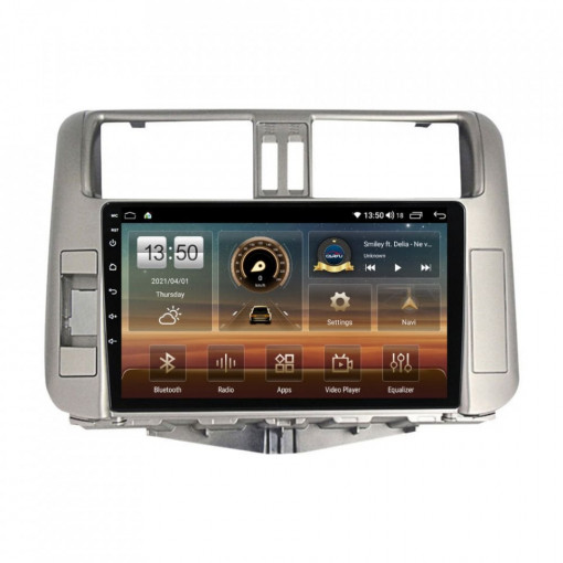 Navigatie dedicata cu Android Toyota Land Cruiser Prado J150 2009 - 2013, 4GB RAM, Radio GPS Dual Zone, Display HD IPS 9" Touchscreen, Internet Wi-Fi si slot SIM 4G, Bluetooth, MirrorLink, USB, Waze