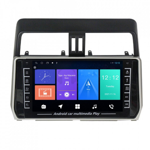 Navigatie dedicata cu Android Toyota Land Cruiser Prado J150 dupa 2017, 1GB RAM, Radio GPS Dual Zone, Display HD IPS 8" Touchscreen, Internet Wi-Fi, Bluetooth, MirrorLink, USB, Waze