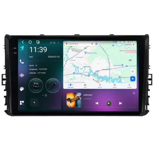 Navigatie dedicata cu Android VW Transporter / Caravelle dupa 2020, 12GB RAM, Radio GPS Dual Zone, Display 2K QLED 9.5" Touchscreen, Internet Wi-Fi si slot SIM 4G, Bluetooth, MirrorLink, USB