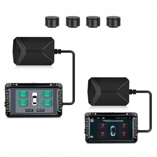 Set 4 senzori TPMS pentru monitorizarea presiunii in pneuri compatibili cu navigatiile cu android