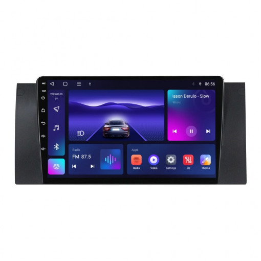 Navigatie dedicata cu Android BMW X5 (E53) 2000 - 2006, 3GB RAM, Radio GPS Dual Zone, Display HD QLED 9" Touchscreen, Internet Wi-Fi si slot SIM 4G, Bluetooth, MirrorLink, USB