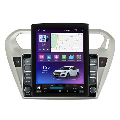 Navigatie dedicata cu Android Citroen C-Elysee 2012 - 2021, 4GB RAM, Radio GPS Dual Zone, Touchscreen IPS 9.7" HD tip Tesla, Internet Wi-Fi si slot SIM 4G, Bluetooth, MirrorLink, USB, Waze
