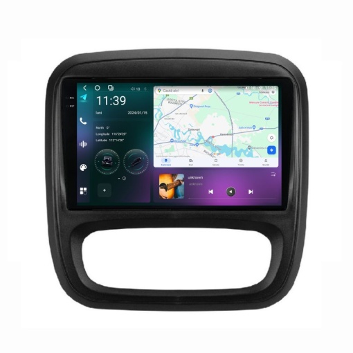 Navigatie dedicata cu Android Fiat Talento dupa 2016, 12GB RAM, Radio GPS Dual Zone, Display 2K QLED 9.5" Touchscreen, Internet Wi-Fi si slot SIM 4G, Bluetooth, MirrorLink, USB