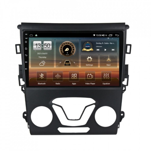 Navigatie dedicata cu Android Ford Mondeo V dupa 2014 fara navigatie originala, 8GB RAM, Radio GPS Dual Zone, Display HD IPS 9" Touchscreen, Internet Wi-Fi si slot SIM 4G, Bluetooth, MirrorLink, USB, Waze