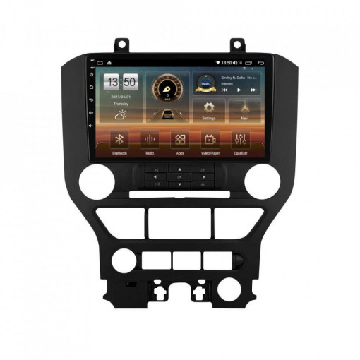 Navigatie dedicata cu Android Ford Mustang 2014 - 2021 fara navigatie originala, 4GB RAM, Radio GPS Dual Zone, Display HD IPS 9" Touchscreen, Internet Wi-Fi si slot SIM 4G, Bluetooth, MirrorLink, USB, Waze