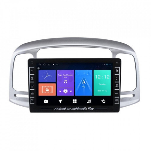 Navigatie dedicata cu Android Hyundai Accent III 2005 - 2010, 1GB RAM, Radio GPS Dual Zone, Display HD IPS 8" Touchscreen, Internet Wi-Fi, Bluetooth, MirrorLink, USB, Waze