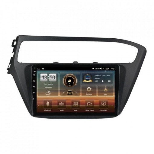Navigatie dedicata cu Android Hyundai i20 2018 - 2020, 4GB RAM, Radio GPS Dual Zone, Display HD IPS 9" Touchscreen, Internet Wi-Fi si slot SIM 4G, Bluetooth, MirrorLink, USB, Waze