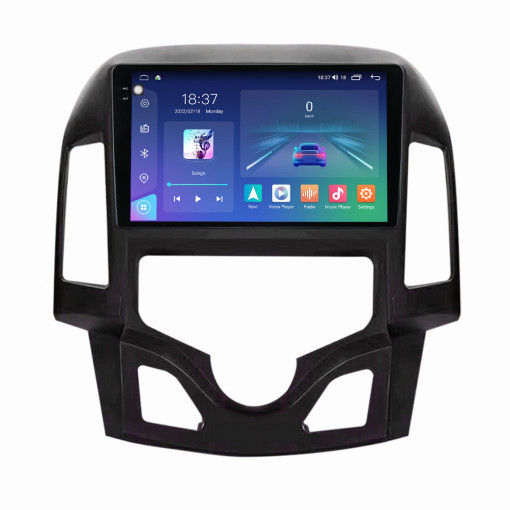 Navigatie dedicata cu Android Hyundai i30 2007 - 2012, clima automata, 4GB RAM, Radio GPS Dual Zone, Display 2K QLED 9.5" Touchscreen, Internet Wi-Fi si slot SIM 4G, Bluetooth, MirrorLink, USB
