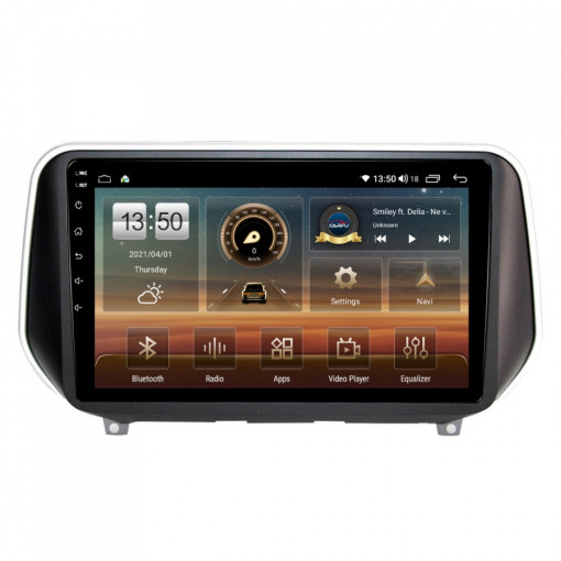 Navigatie dedicata cu Android Hyundai Santa Fe IV dupa 2018, 6GB RAM, Radio GPS Dual Zone, Display HD IPS 10" Touchscreen, Internet Wi-Fi si slot SIM 4G, Bluetooth, MirrorLink, USB, Waze