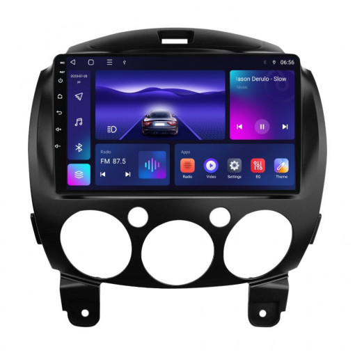 Navigatie dedicata cu Android Mazda 2 2007 - 2014, 3GB RAM, Radio GPS Dual Zone, Display HD QLED 9" Touchscreen, Internet Wi-Fi si slot SIM 4G, Bluetooth, MirrorLink, USB