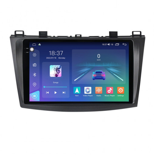 Navigatie dedicata cu Android Mazda 3 2009 - 2013, 4GB RAM, Radio GPS Dual Zone, Display 2K QLED 9.5" Touchscreen, Internet Wi-Fi si slot SIM 4G, Bluetooth, MirrorLink, USB, Waze