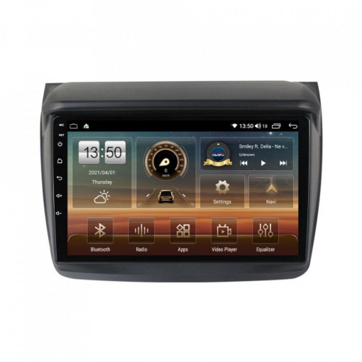Navigatie dedicata cu Android Mitsubishi L200 2005 - 2015, 4GB RAM, Radio GPS Dual Zone, Display HD IPS 9" Touchscreen, Internet Wi-Fi si slot SIM 4G, Bluetooth, MirrorLink, USB, Waze