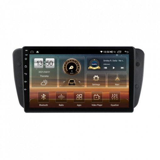 Navigatie dedicata cu Android Seat Ibiza IV 2008 - 2013, 6GB RAM, Radio GPS Dual Zone, Display HD IPS 9" Touchscreen, Internet Wi-Fi si slot SIM 4G, Bluetooth, MirrorLink, USB, Waze