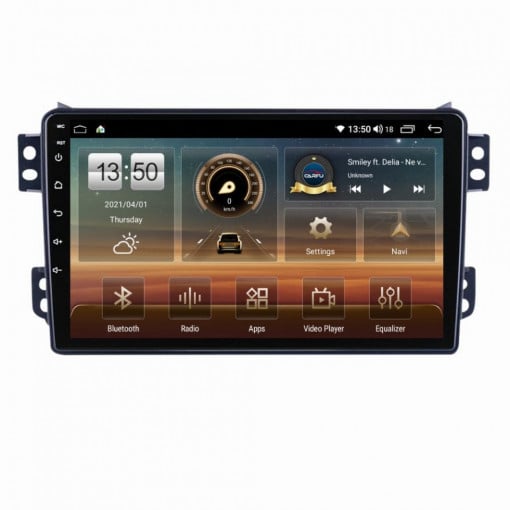 Navigatie dedicata cu Android Suzuki Splash 2008 - 2015, 6GB RAM, Radio GPS Dual Zone, Display HD IPS 9" Touchscreen, Internet Wi-Fi si slot SIM 4G, Bluetooth, MirrorLink, USB, Waze