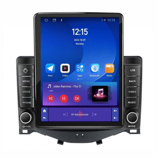 Navigatie dedicata cu Android Toyota Aygo 2014 - 2022, 1GB RAM, Radio GPS Dual Zone, Touchscreen IPS 9.7" HD tip Tesla, Internet Wi-Fi, Bluetooth, MirrorLink, USB