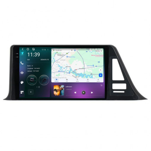 Navigatie dedicata cu Android Toyota C-HR dupa 2016, 12GB RAM, Radio GPS Dual Zone, Display 2K QLED 9.5" Touchscreen, Internet Wi-Fi si slot SIM 4G, Bluetooth, MirrorLink, USB