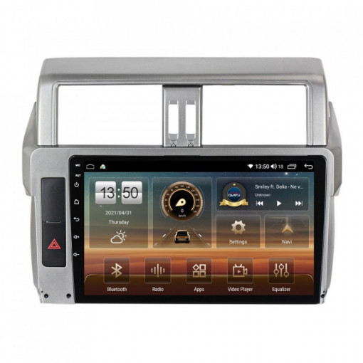 Navigatie dedicata cu Android Toyota Land Cruiser Prado J150 2013 - 2017, 8GB RAM, Radio GPS Dual Zone, Display HD IPS 10" Touchscreen, Internet Wi-Fi si slot SIM 4G, Bluetooth, MirrorLink, USB, Waze