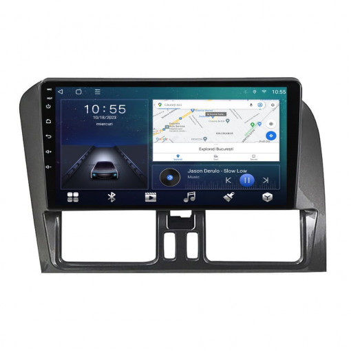 Navigatie dedicata cu Android Volvo XC60 I 2014 - 2017, 2GB RAM, Radio GPS Dual Zone, Display HD QLED 9" Touchscreen, Internet Wi-Fi si slot SIM 4G, Bluetooth, MirrorLink, USB