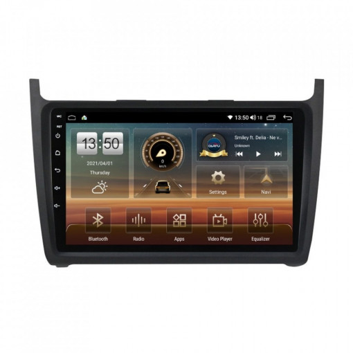 Navigatie dedicata cu Android VW Polo 6R 2009 - 2018, 8GB RAM, Radio GPS Dual Zone, Display HD IPS 9" Touchscreen, Internet Wi-Fi si slot SIM 4G, Bluetooth, MirrorLink, USB, Waze