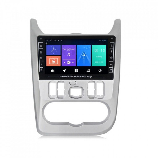 Navigatie dedicata cu Android Dacia Logan I 2008 - 2013, 1GB RAM, Radio GPS Dual Zone, Display HD IPS 8" Touchscreen, Internet Wi-Fi, Bluetooth, MirrorLink, USB, Waze