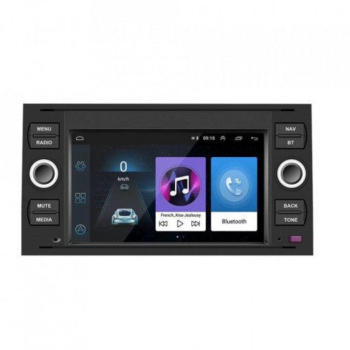 Navigatie dedicata cu Android Ford Fiesta V 2005 - 2008, negru, 1GB RAM, Radio GPS Dual Zone, Display HD 7" Touchscreen, Internet Wi-Fi, Bluetooth, MirrorLink, USB, Waze