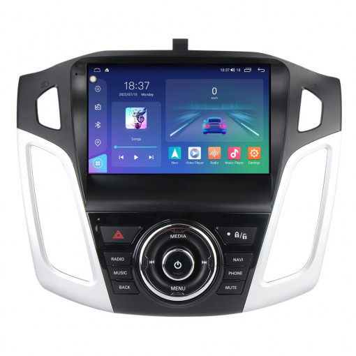 Navigatie dedicata cu Android Ford Focus III 2011 - 2018, 4GB RAM, Radio GPS Dual Zone, Display 2K QLED 9.5" Touchscreen, Internet Wi-Fi si slot SIM 4G, Bluetooth, MirrorLink, USB