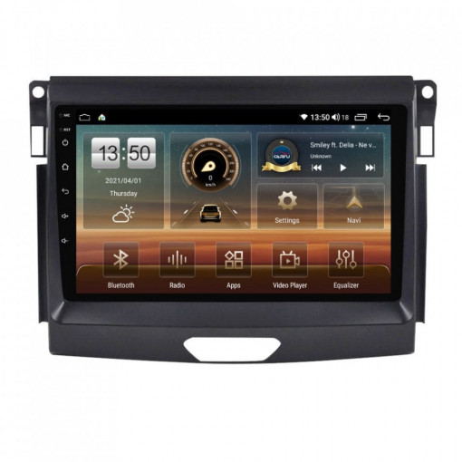 Navigatie dedicata cu Android Ford Ranger dupa 2015 fara navigatie originala, 8GB RAM, Radio GPS Dual Zone, Display HD IPS 9" Touchscreen, Internet Wi-Fi si slot SIM 4G, Bluetooth, MirrorLink, USB, Waze