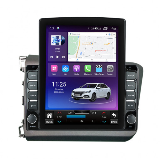 Navigatie dedicata cu Android Honda Civic IX Sedan 2011 - 2015, 8GB RAM, Radio GPS Dual Zone, Touchscreen IPS 9.7" HD tip Tesla, Internet Wi-Fi si slot SIM 4G, Bluetooth, MirrorLink, USB, Waze