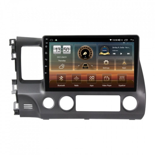 Navigatie dedicata cu Android Honda Civic VIII Sedan 2006 - 2011, 4GB RAM, Radio GPS Dual Zone, Display HD IPS 10" Touchscreen, Internet Wi-Fi si slot SIM 4G, Bluetooth, MirrorLink, USB, Waze