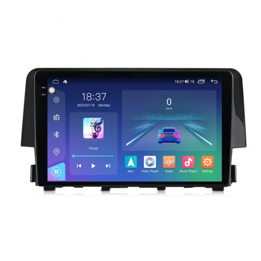 Navigatie dedicata cu Android Honda Civic X 2015 - 2021, 4GB RAM, Radio GPS Dual Zone, Display 2K QLED 9.5" Touchscreen, Internet Wi-Fi si slot SIM 4G, Bluetooth, MirrorLink, USB