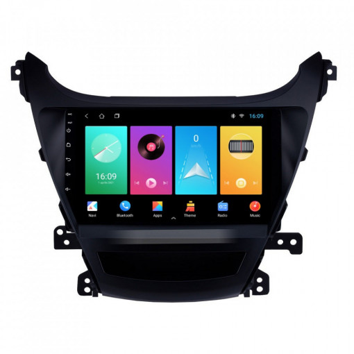 Navigatie dedicata cu Android Hyundai Elantra V 2014 - 2016, 2GB RAM, Radio GPS Dual Zone, Display HD IPS 9" Touchscreen, Internet Wi-Fi, Bluetooth, MirrorLink, USB, Waze