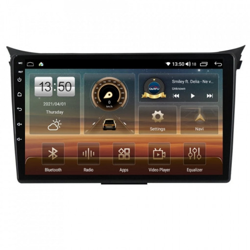 Navigatie dedicata cu Android Hyundai i30 2011 - 2017, 4GB RAM, Radio GPS Dual Zone, Display HD IPS 9" Touchscreen, Internet Wi-Fi si slot SIM 4G, Bluetooth, MirrorLink, USB, Waze