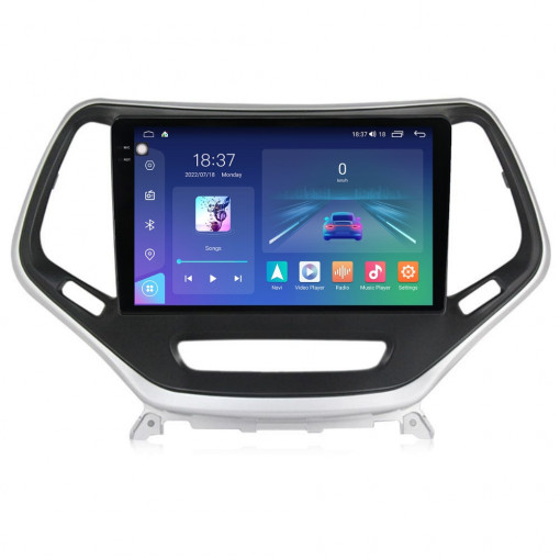 Navigatie dedicata cu Android Jeep Cherokee V 2014 - 2019, 8GB RAM, Radio GPS Dual Zone, Display 2K QLED 10.36" Touchscreen, Internet Wi-Fi si slot SIM 4G, Bluetooth, MirrorLink, USB, Waze
