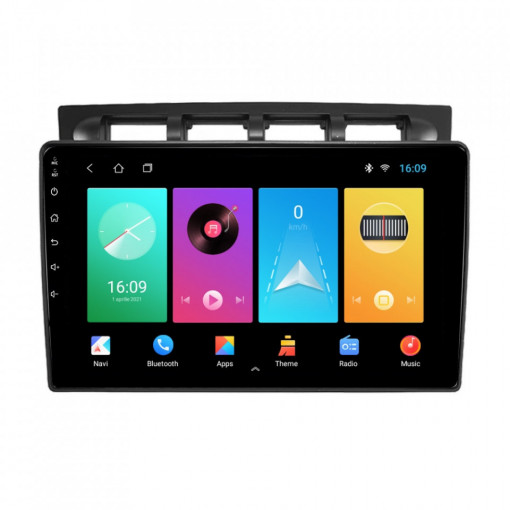 Navigatie dedicata cu Android Kia Picanto I 2004 - 2007, 2GB RAM, Radio GPS Dual Zone, Display HD IPS 9" Touchscreen, Internet Wi-Fi, Bluetooth, MirrorLink, USB, Waze