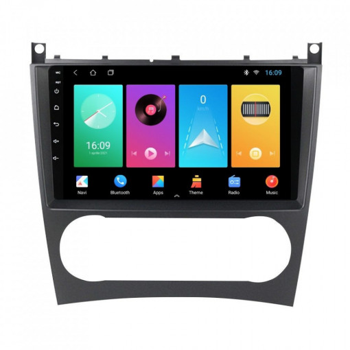 Navigatie dedicata cu Android Mercedes CLC-Class CL203 2008 - 2011, 2GB RAM, Radio GPS Dual Zone, Display HD 9" Touchscreen, Internet Wi-Fi, Bluetooth, MirrorLink, USB, Waze