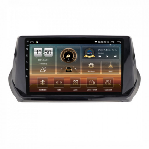 Navigatie dedicata cu Android Peugeot 2008 II dupa 2019, 6GB RAM, Radio GPS Dual Zone, Display HD IPS 9" Touchscreen, Internet Wi-Fi si slot SIM 4G, Bluetooth, MirrorLink, USB, Waze