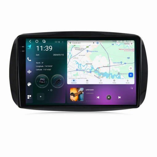 Navigatie dedicata cu Android Smart Forfour dupa 2014, 12GB RAM, Radio GPS Dual Zone, Display 2K QLED 9.5" Touchscreen, Internet Wi-Fi si slot SIM 4G, Bluetooth, MirrorLink, USB