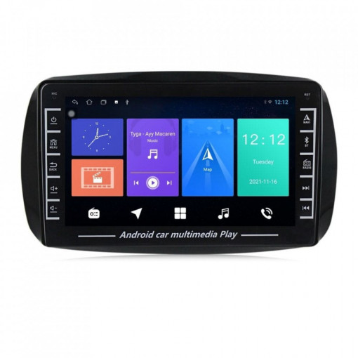 Navigatie dedicata cu Android Smart Forfour dupa 2014, 1GB RAM, Radio GPS Dual Zone, Display HD IPS 8" Touchscreen, Internet Wi-Fi, Bluetooth, MirrorLink, USB, Waze