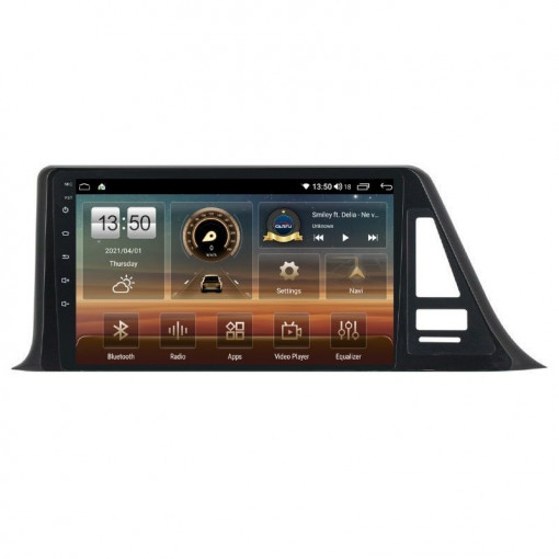 Navigatie dedicata cu Android Toyota C-HR dupa 2016, 8GB RAM, Radio GPS Dual Zone, Display HD IPS 9" Touchscreen, Internet Wi-Fi si slot SIM 4G, Bluetooth, MirrorLink, USB, Waze