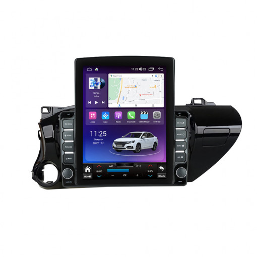 Navigatie dedicata cu Android Toyota Hilux VIII dupa 2015, 8GB RAM, Radio GPS Dual Zone, Touchscreen IPS 9.7" HD tip Tesla, Internet Wi-Fi si slot SIM 4G, Bluetooth, MirrorLink, USB, Waze