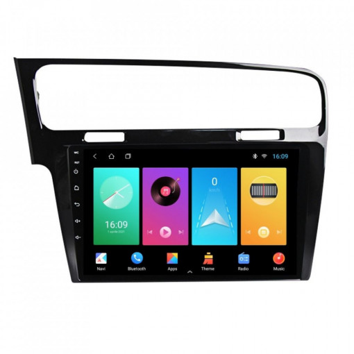 Navigatie dedicata cu Android VW Golf VII 2012 - 2019, negru, 1GB RAM, Radio GPS Dual Zone, Display HD 10" Touchscreen, Internet Wi-Fi, Bluetooth, MirrorLink, USB, Waze