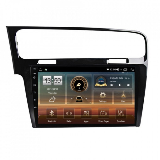 Navigatie dedicata cu Android VW Golf VII 2012 - 2019, negru, 6GB RAM, Radio GPS Dual Zone, Display HD IPS 10" Touchscreen, Internet Wi-Fi si slot SIM 4G, Bluetooth, MirrorLink, USB, Waze