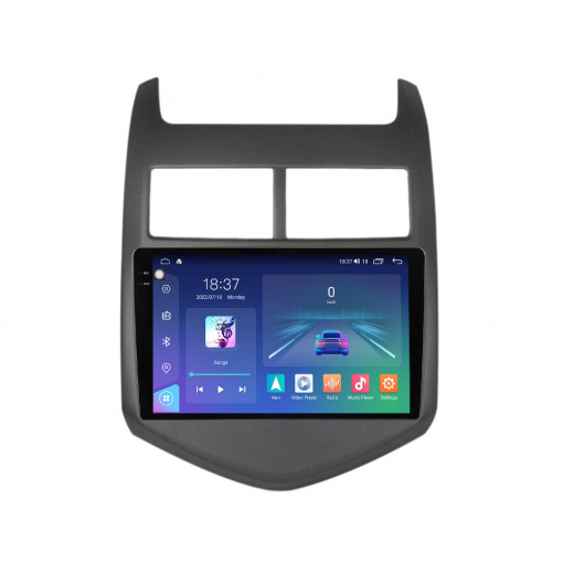 Navigatie dedicata cu Android Chevrolet Aveo 2011 - 2014, 4GB RAM, Radio GPS Dual Zone, Display 2K QLED 9.5" Touchscreen, Internet Wi-Fi si slot SIM 4G, Bluetooth, MirrorLink, USB