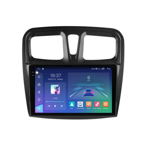Navigatie dedicata cu Android Dacia Logan II 2012 - 2020, 4GB RAM, Radio GPS Dual Zone, Display 2K QLED 10.36" Touchscreen, Internet Wi-Fi si slot SIM 4G, Bluetooth, MirrorLink, USB